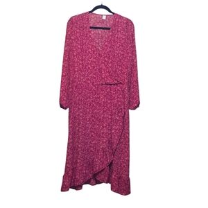 Old Navy Long Sleeve Floral Maxi Dress in Pink